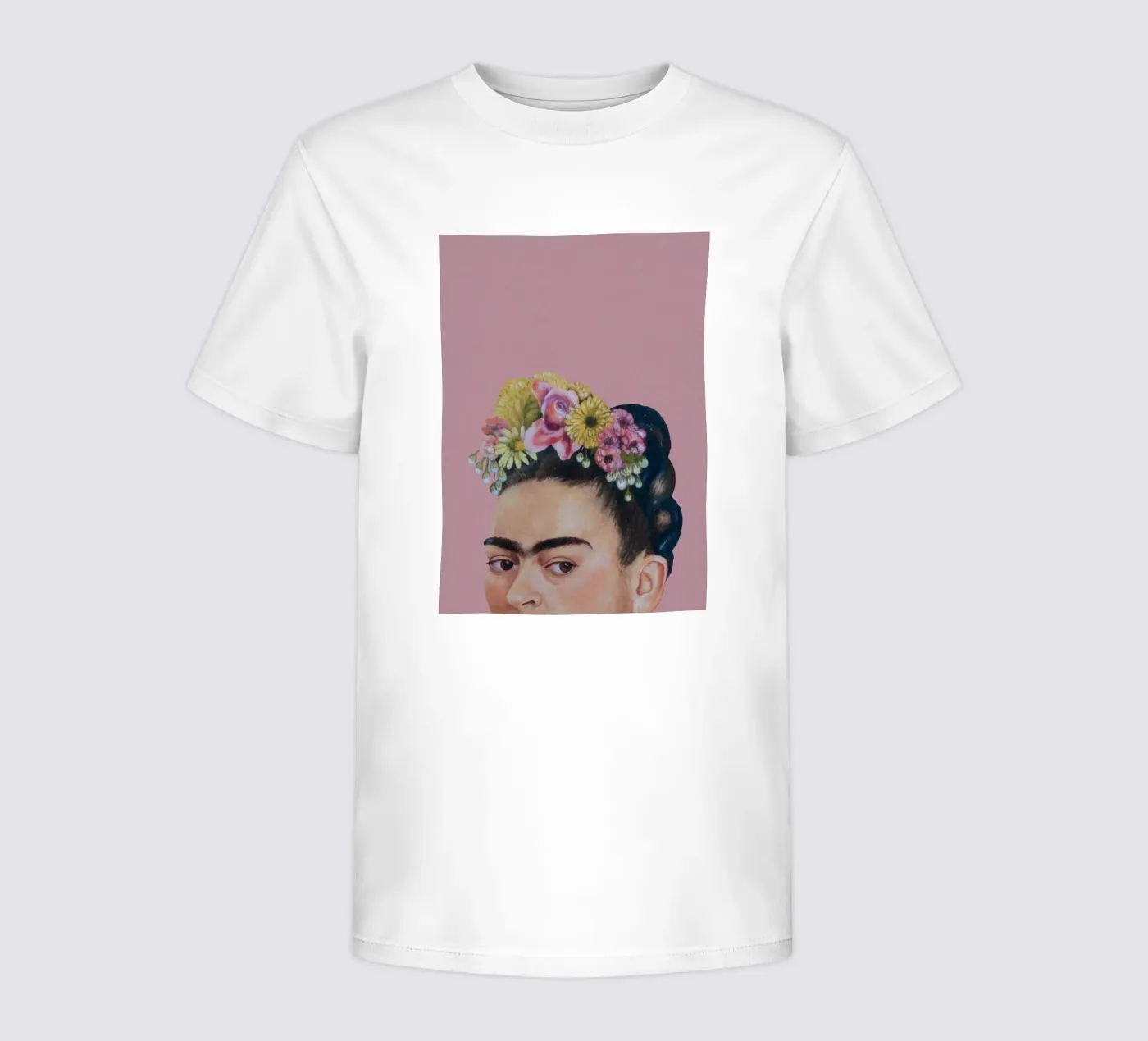 Halbe Frida hell-pink t-shirt bambini da Carinaprint