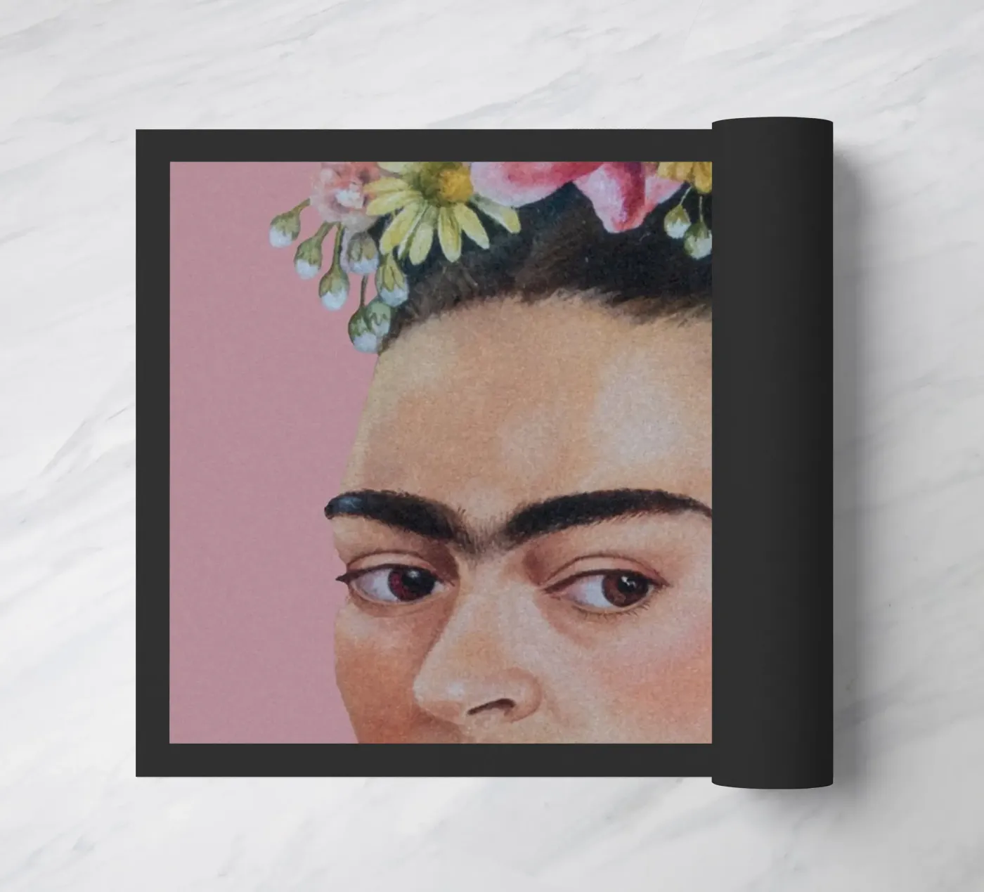 Halbe Frida hell-pink doormat by Carinaprint