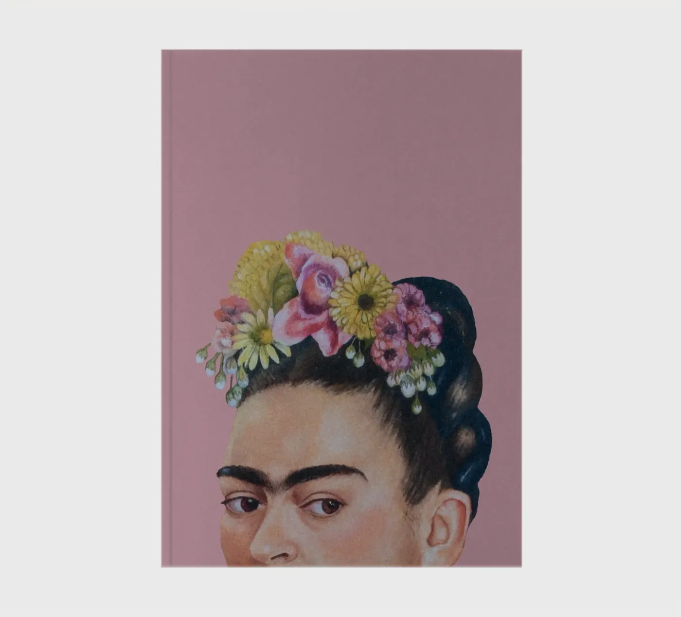 Halbe Frida hell-pink notebook by Carinaprint