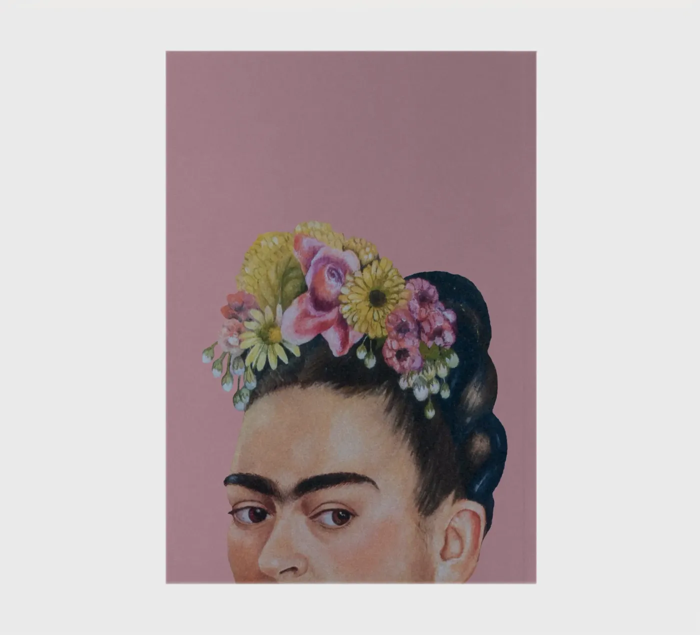 Halbe Frida hell-pink notebook by Carinaprint