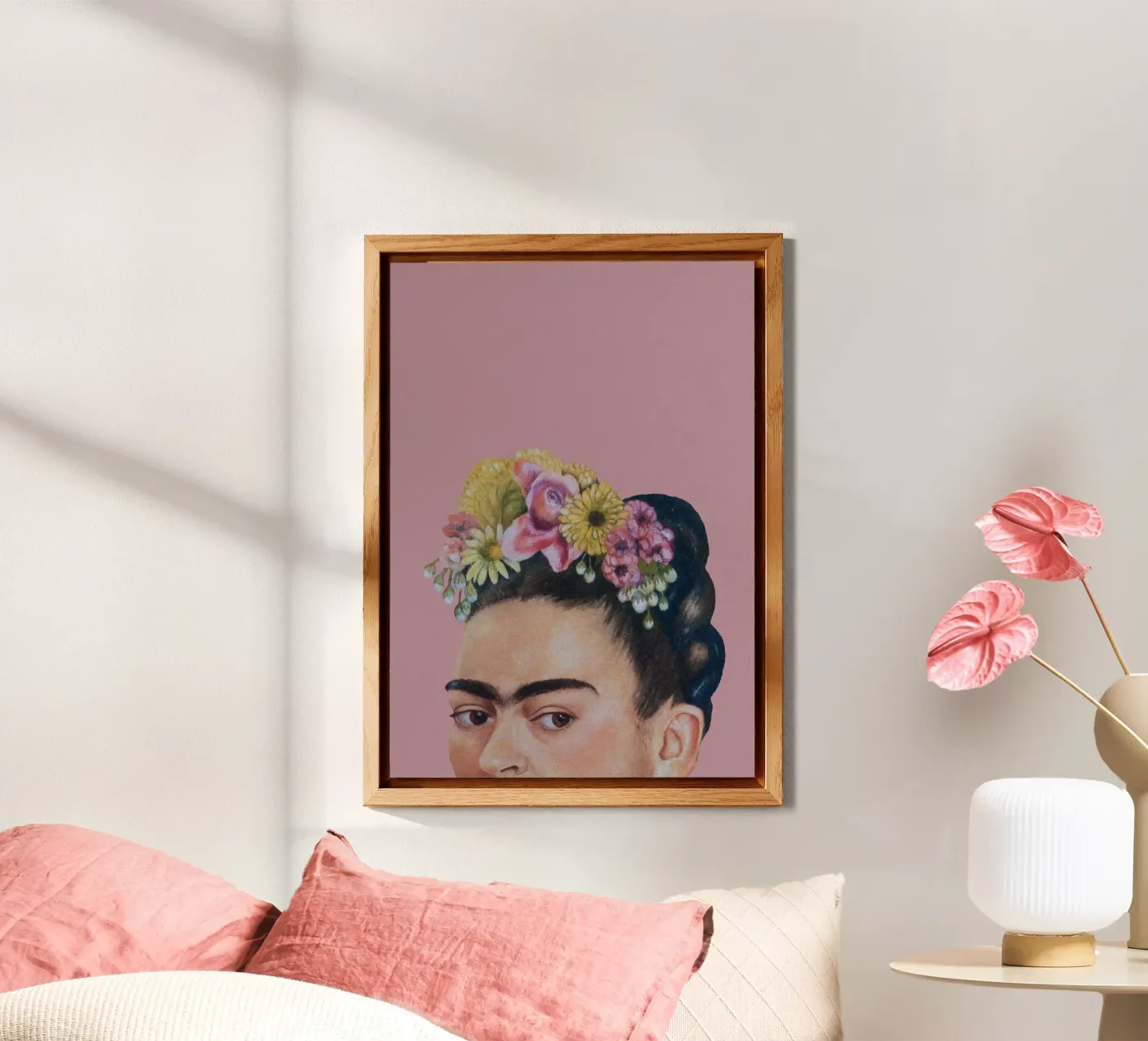 Halbe Frida hell-pink Forex-Platte von Carinaprint