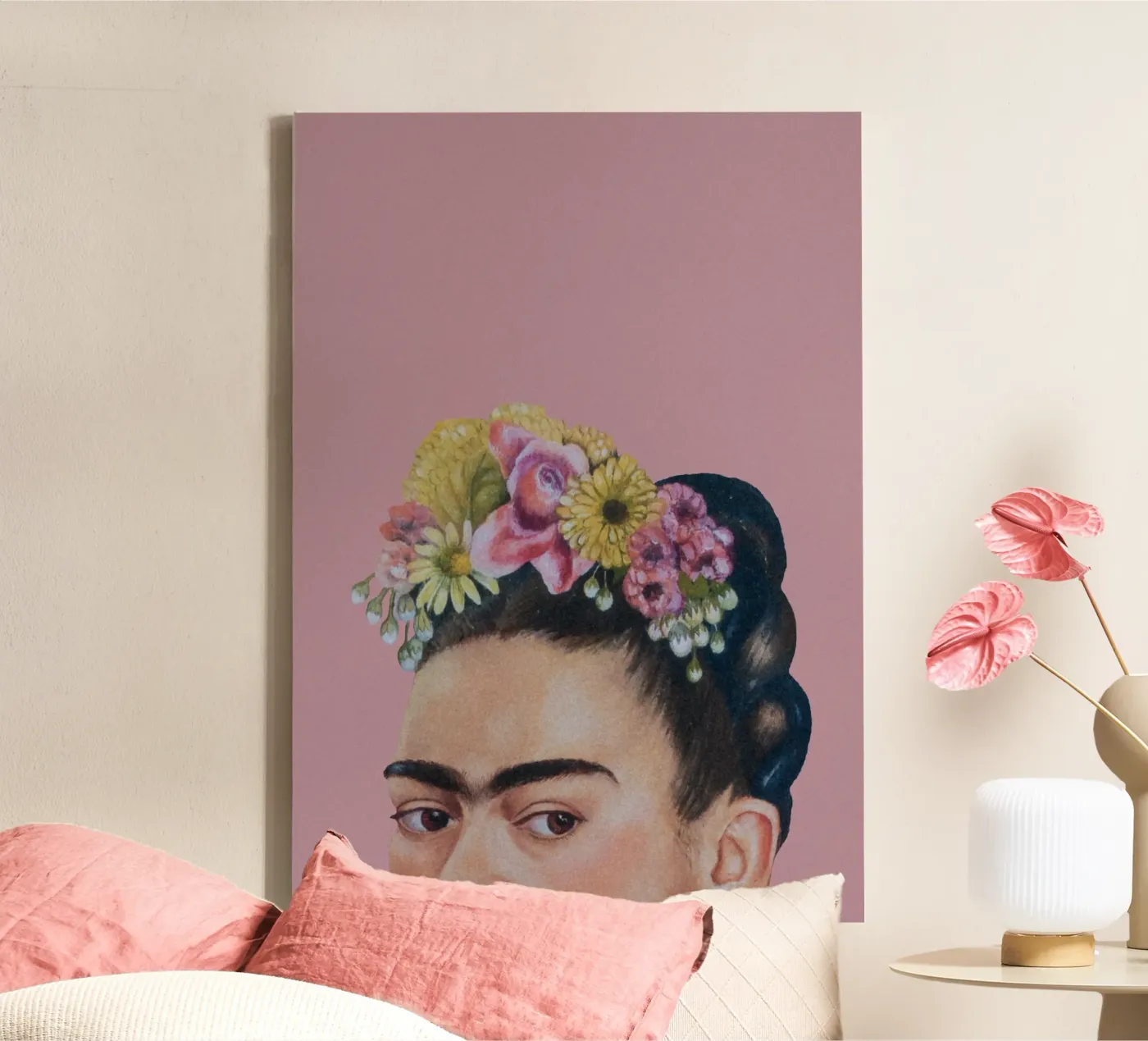 Halbe Frida hell-pink canvas by Carinaprint