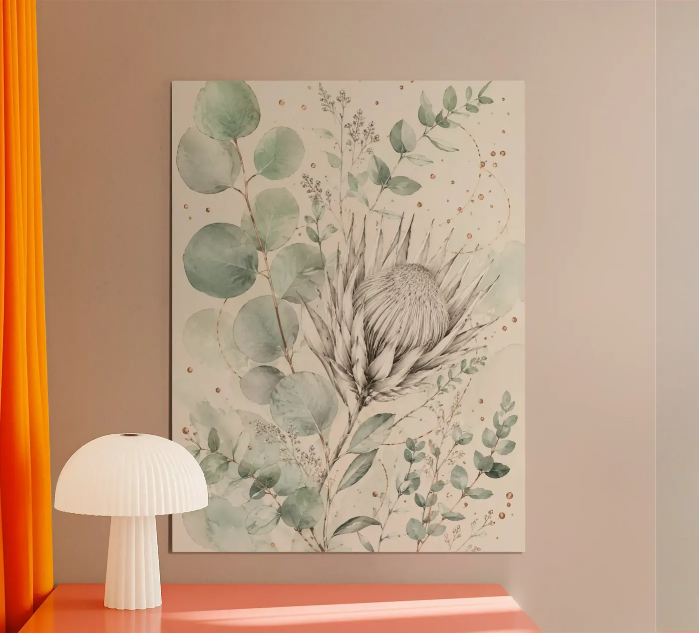 Protea and Eucalyptus poster da Gendis Ayudya