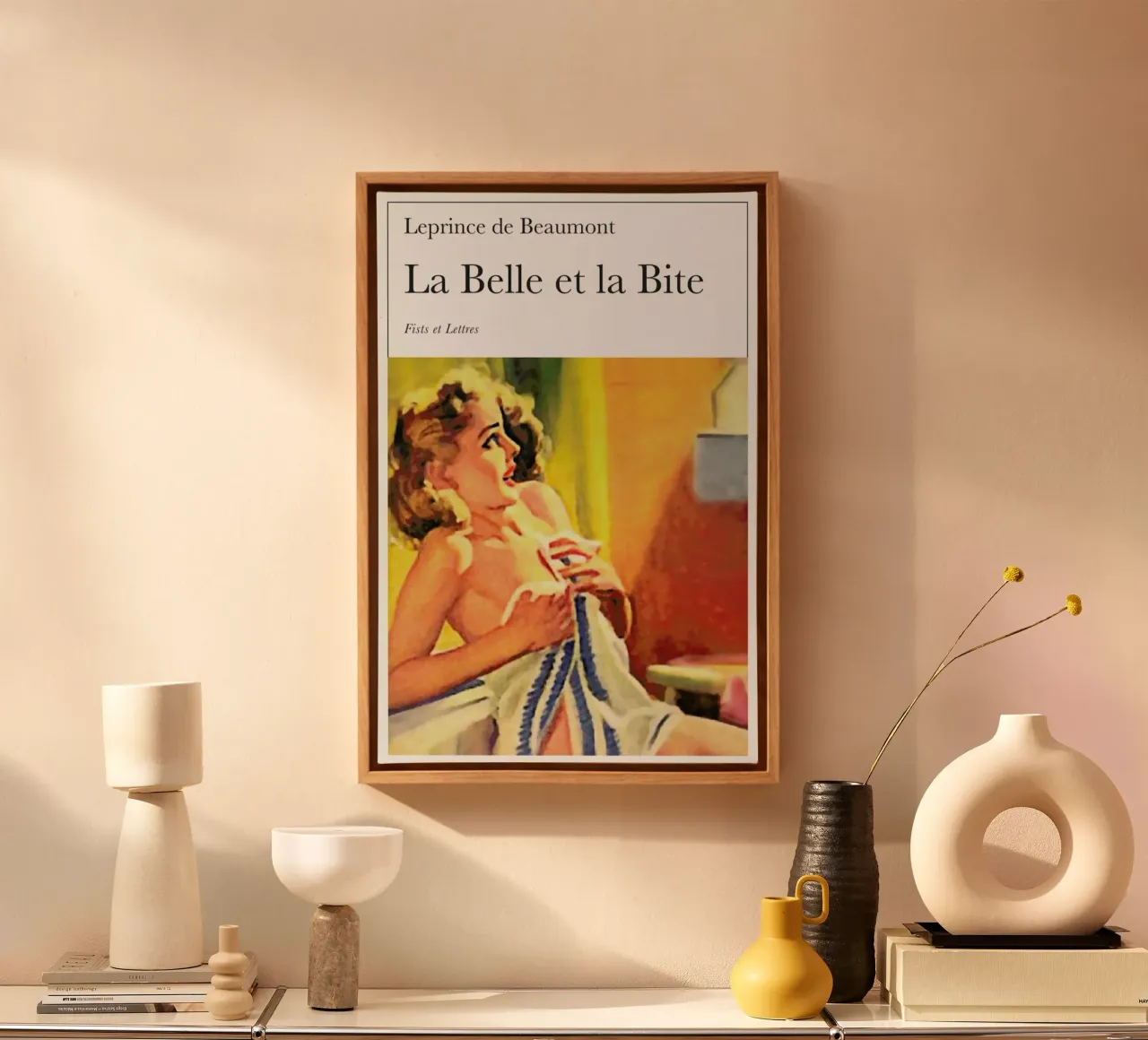 La Belle Et La Bite tela con Cornice a cassetta da Fists Et Lettres