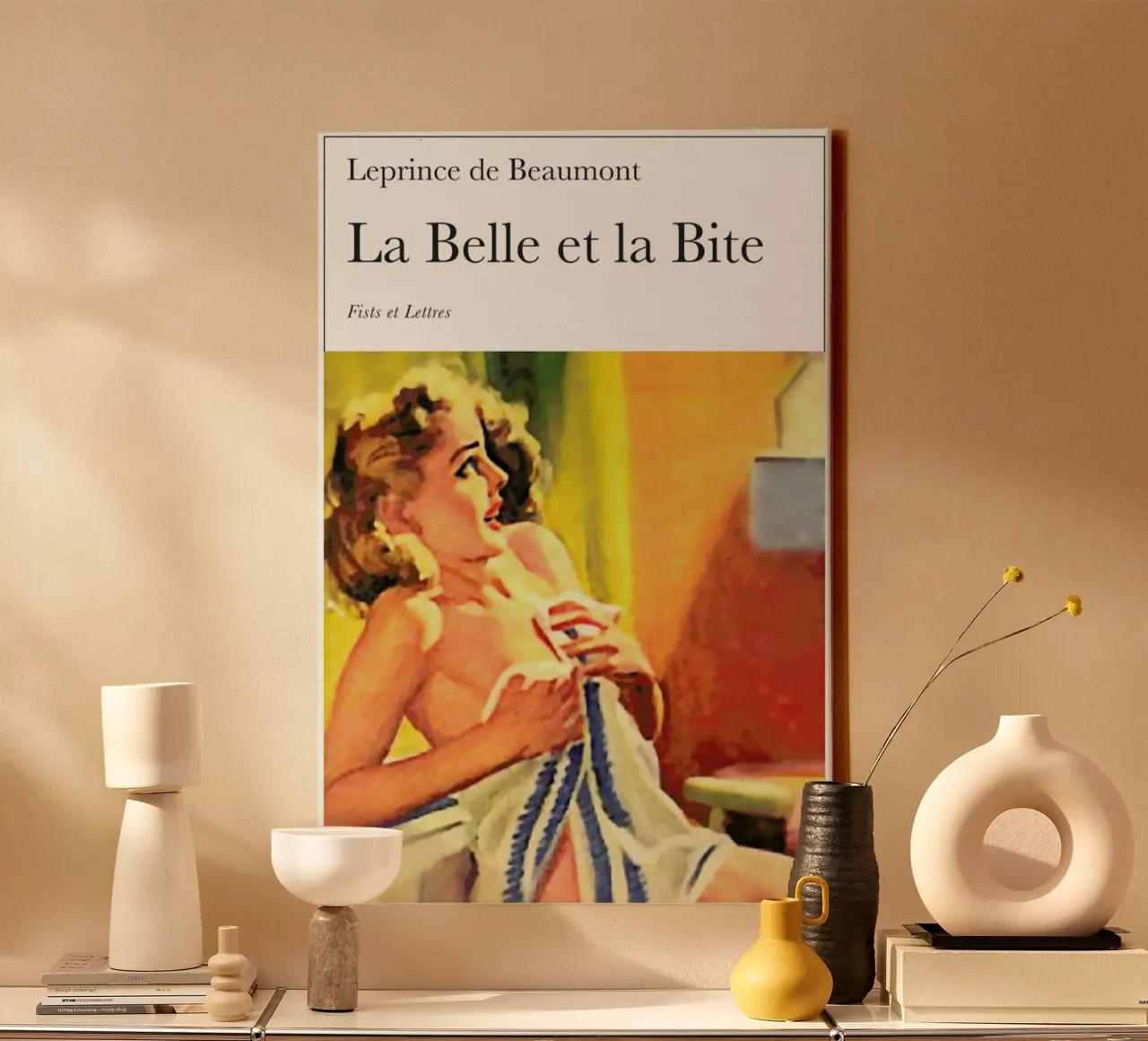 La Belle Et La Bite tela con Cornice a cassetta da Fists Et Lettres