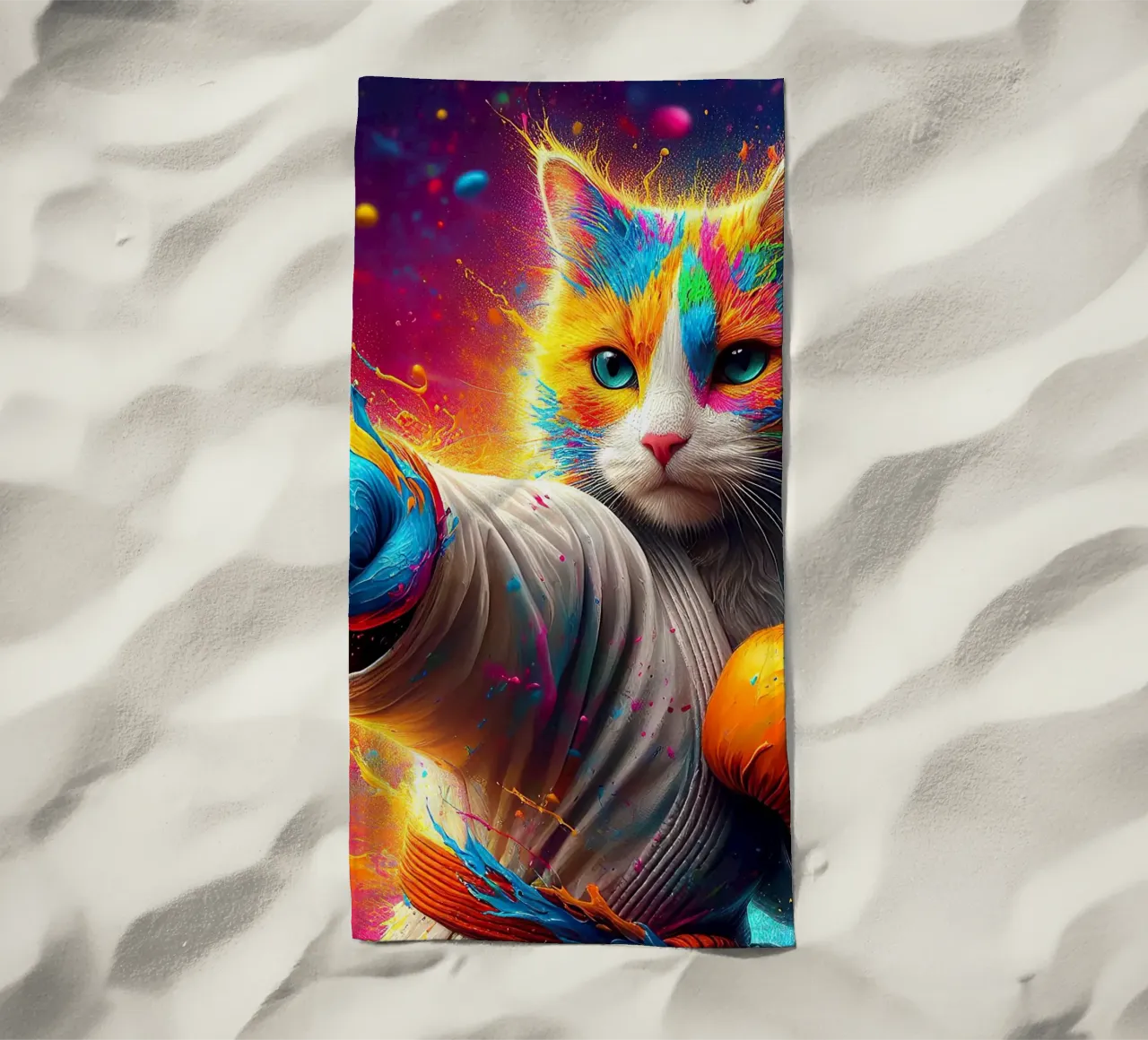 gatto boxer telo mare da 🎁 NOBELART