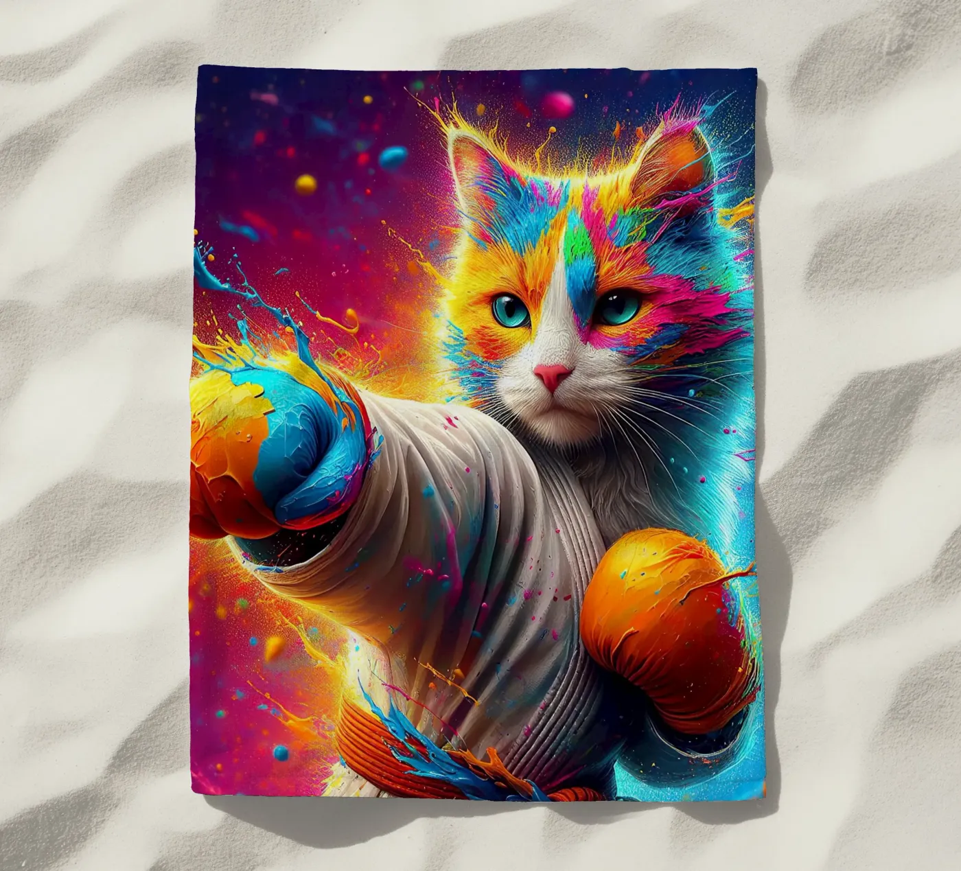 boxer kat strandhanddoek van 🎁 NOBELART