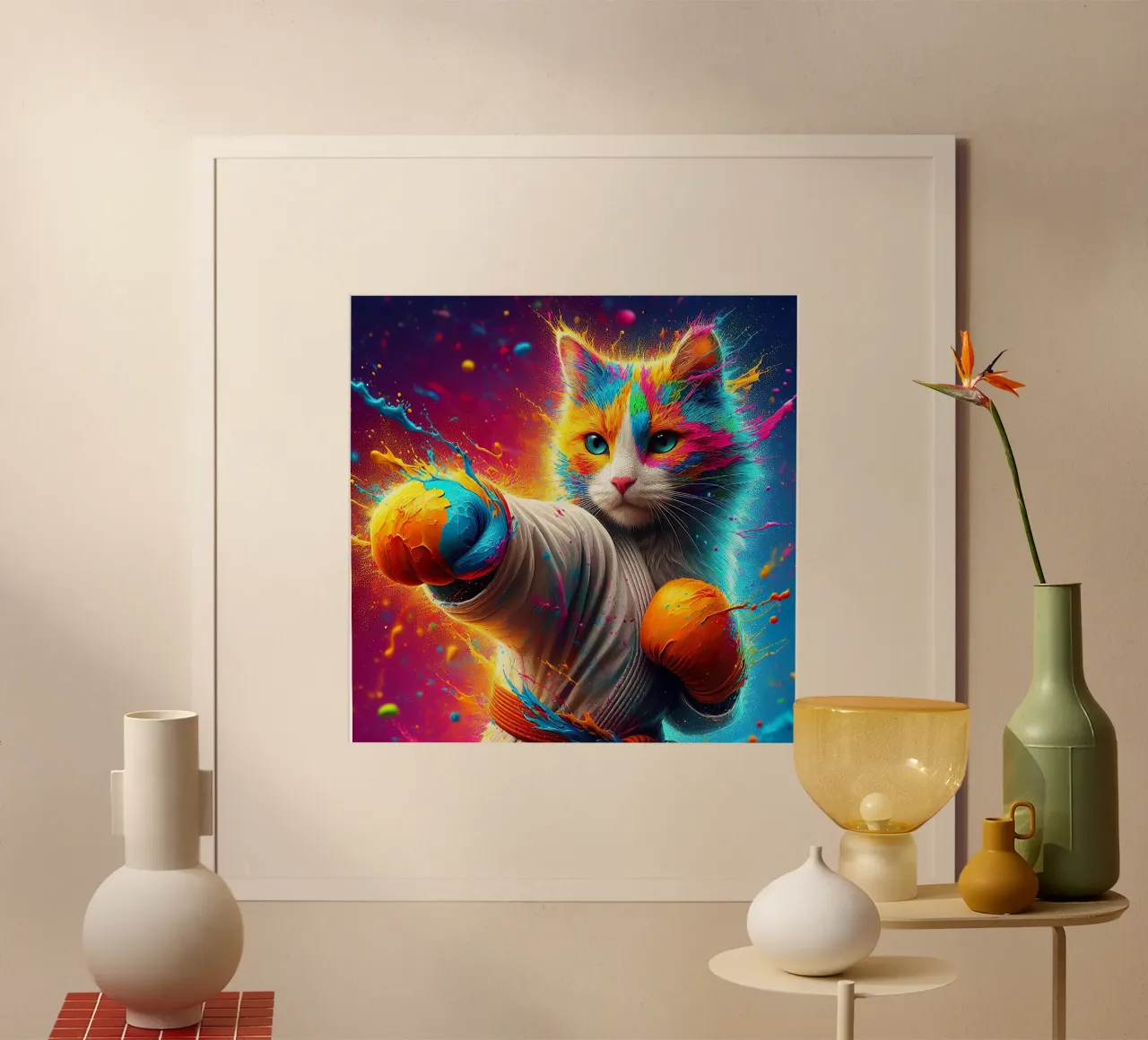 boxer kat poster van 🎁 NOBELART