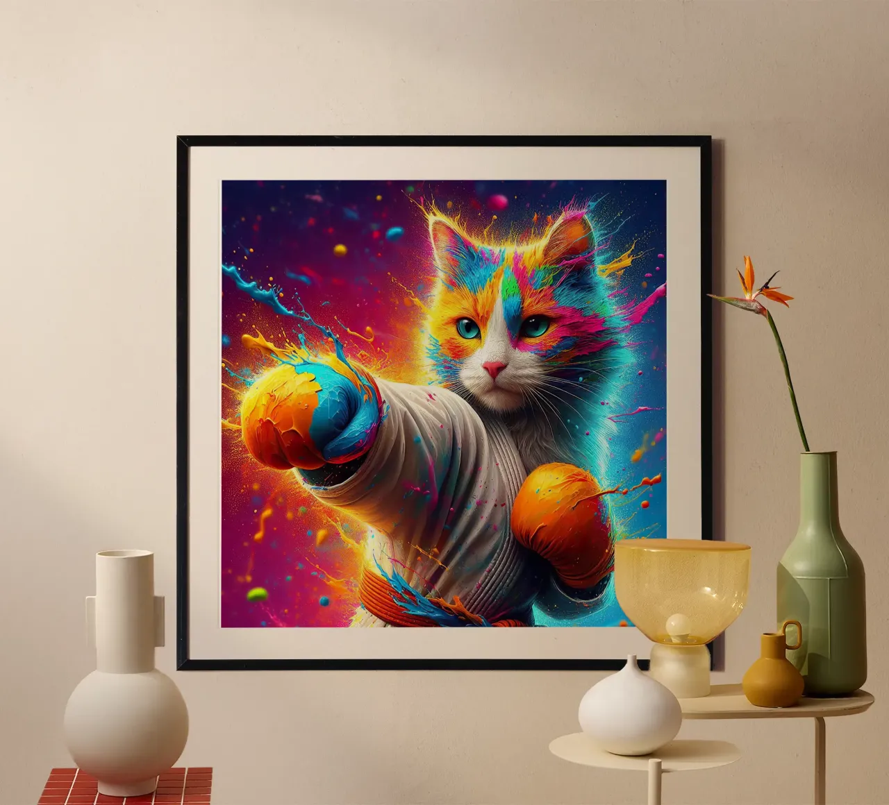 boxer kat poster van 🎁 NOBELART