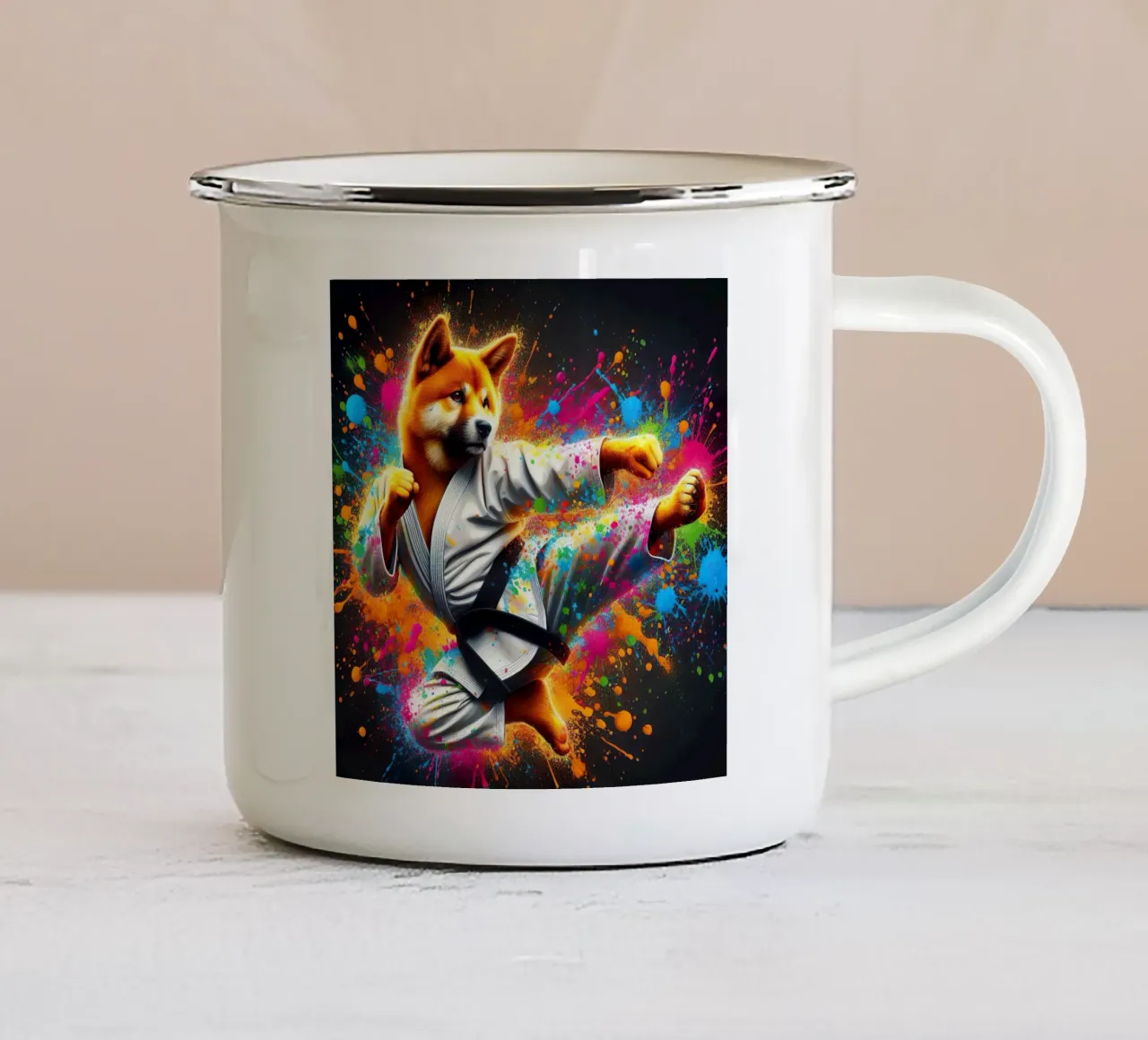 cane boxer tazza in smalto da 🎁 ARTVI-SHOP