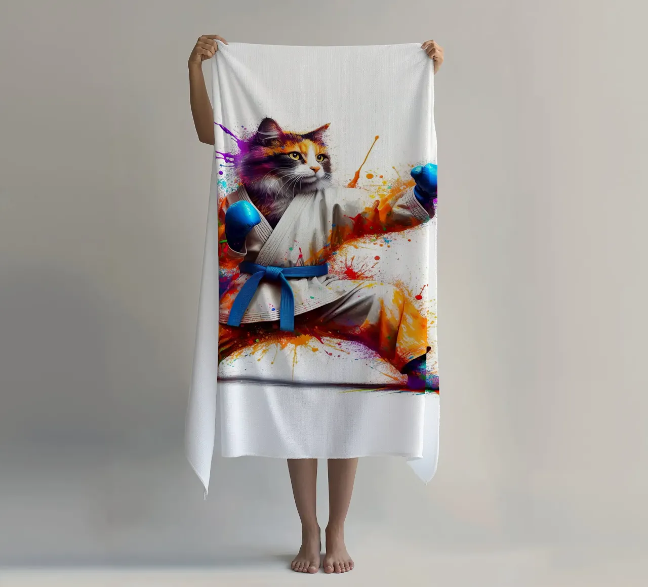 gatto boxer telo mare da 🎁 NOBELART