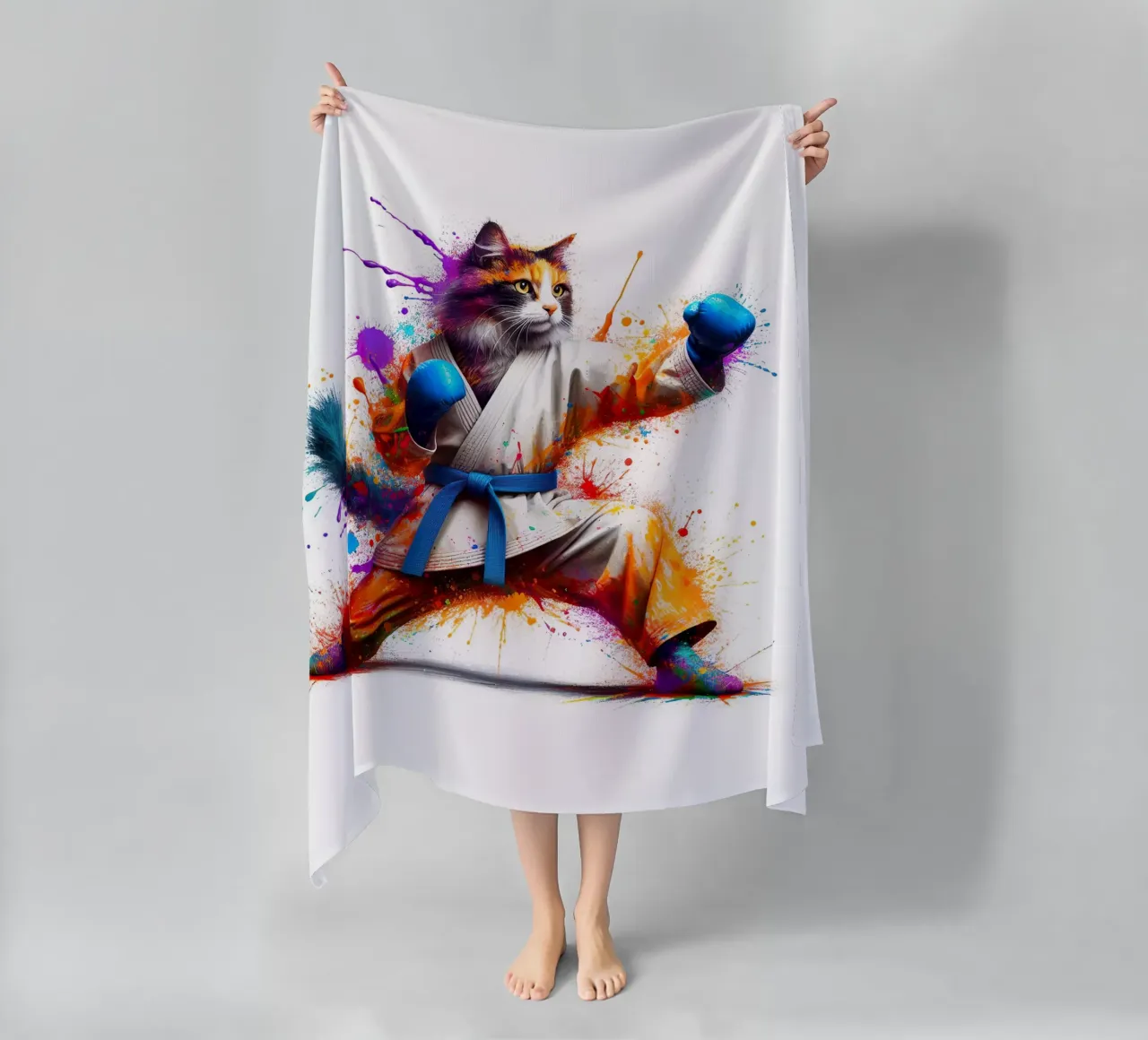 gatto boxer telo mare da 🎁 NOBELART