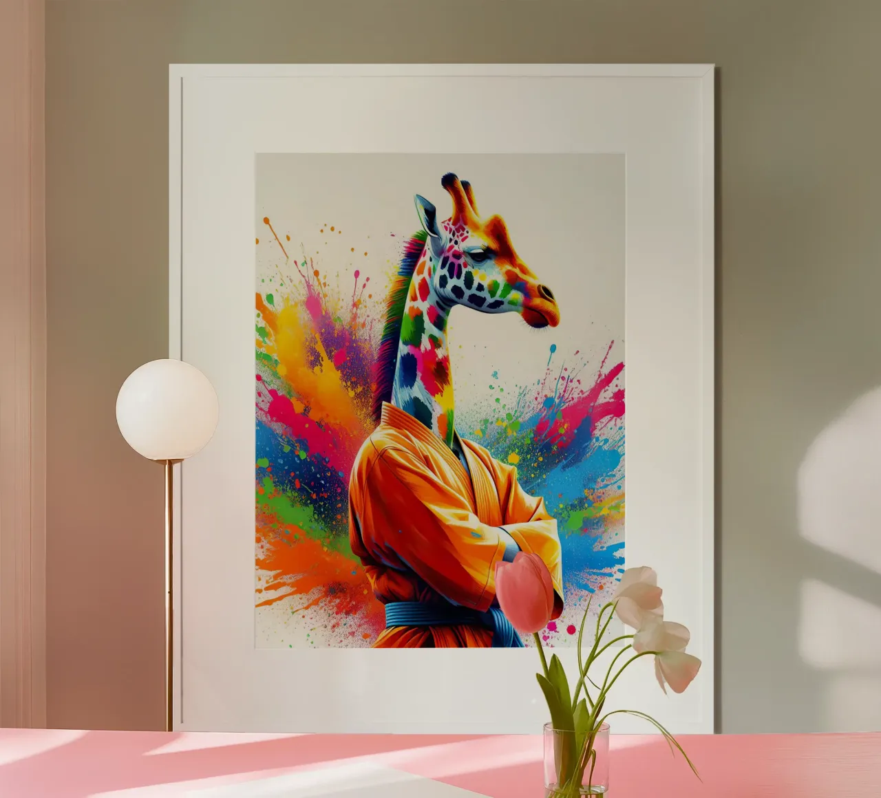 giraffa karateka carta hahnemühle da ARTVI-SHOP