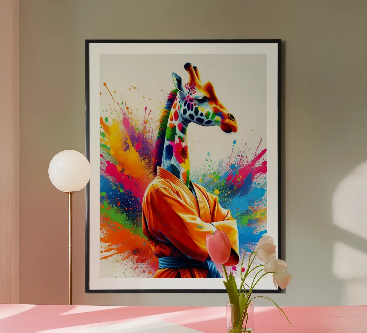 giraffa karateka carta hahnemühle da ARTVI-SHOP