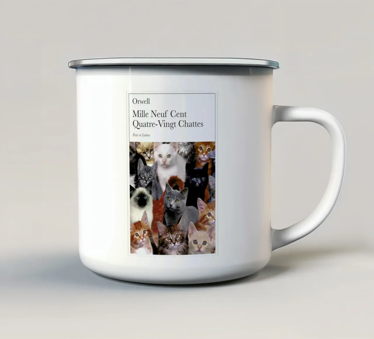 1980 - Chattes tazza in smalto da Fists Et Lettres