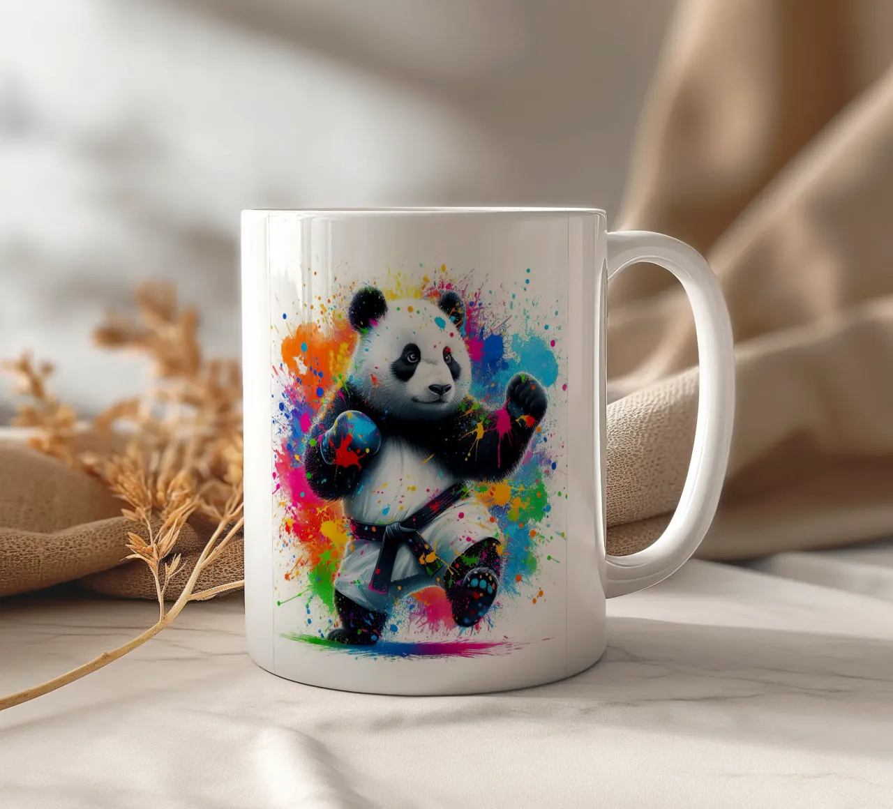 Orso panda karateka tazza in ceramica da ARTVI-SHOP