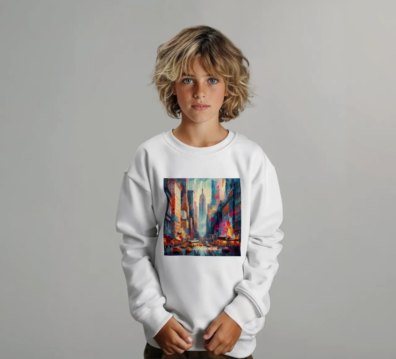 Acquerello di New York felpa bambino da 🎁 ARTVI-SHOP