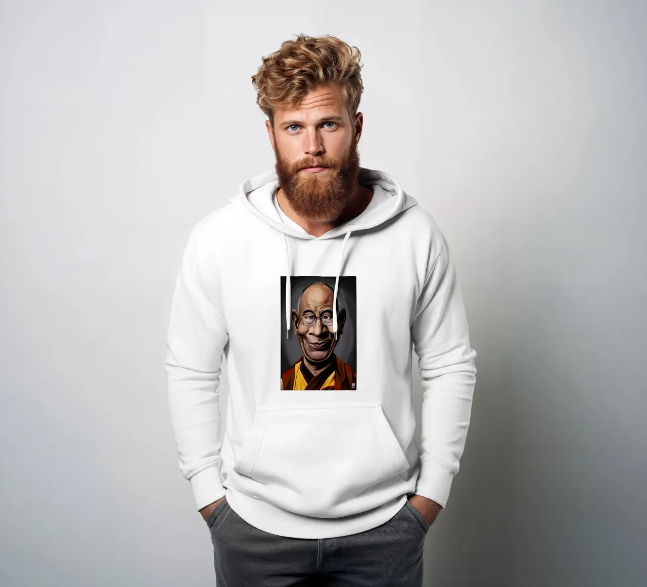 Dalai Lama felpa con cappuccio da Rob Art | Illustration