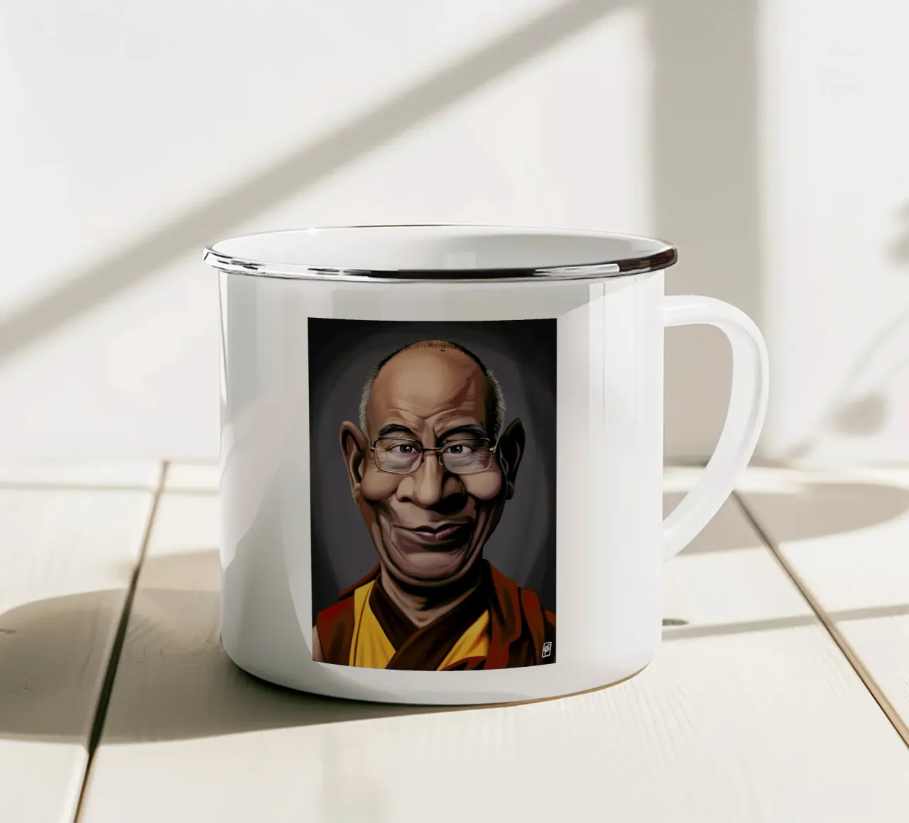 Dalai Lama tazza in smalto da Rob Art | Illustration