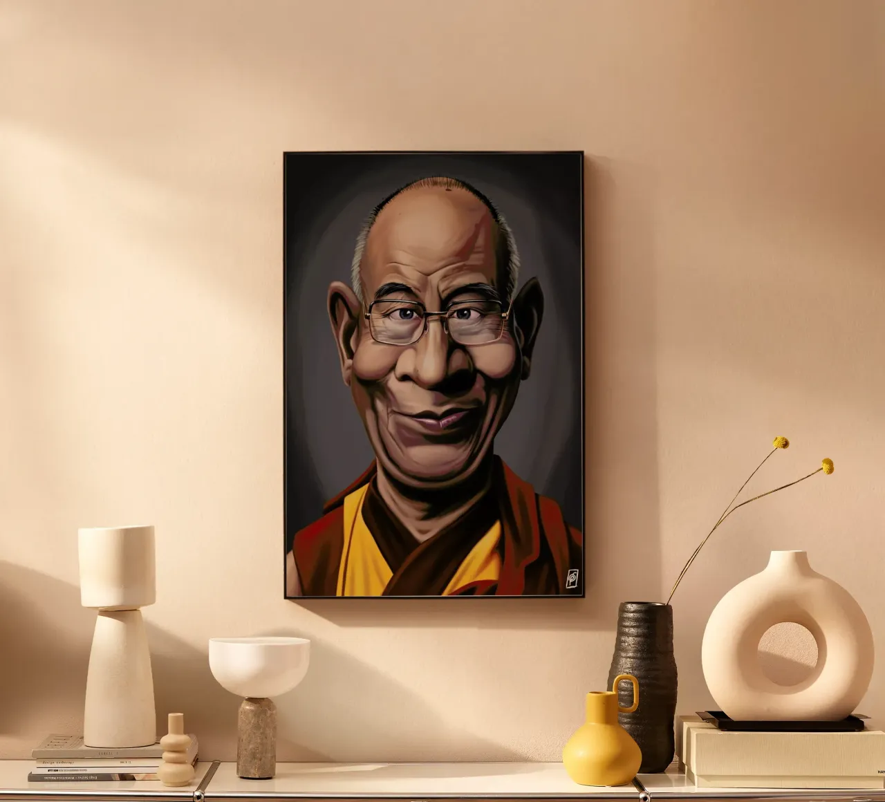 Dalai Lama alluminio dibond da Rob Art | Illustration