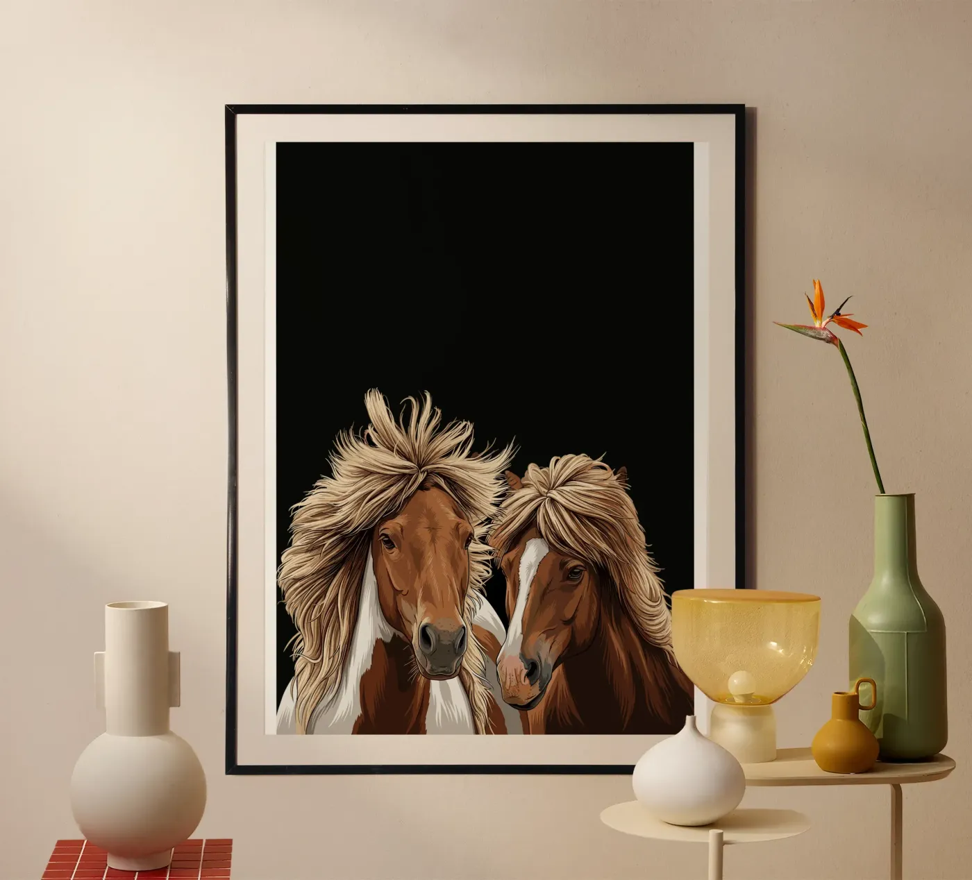Horse poster van mr vector