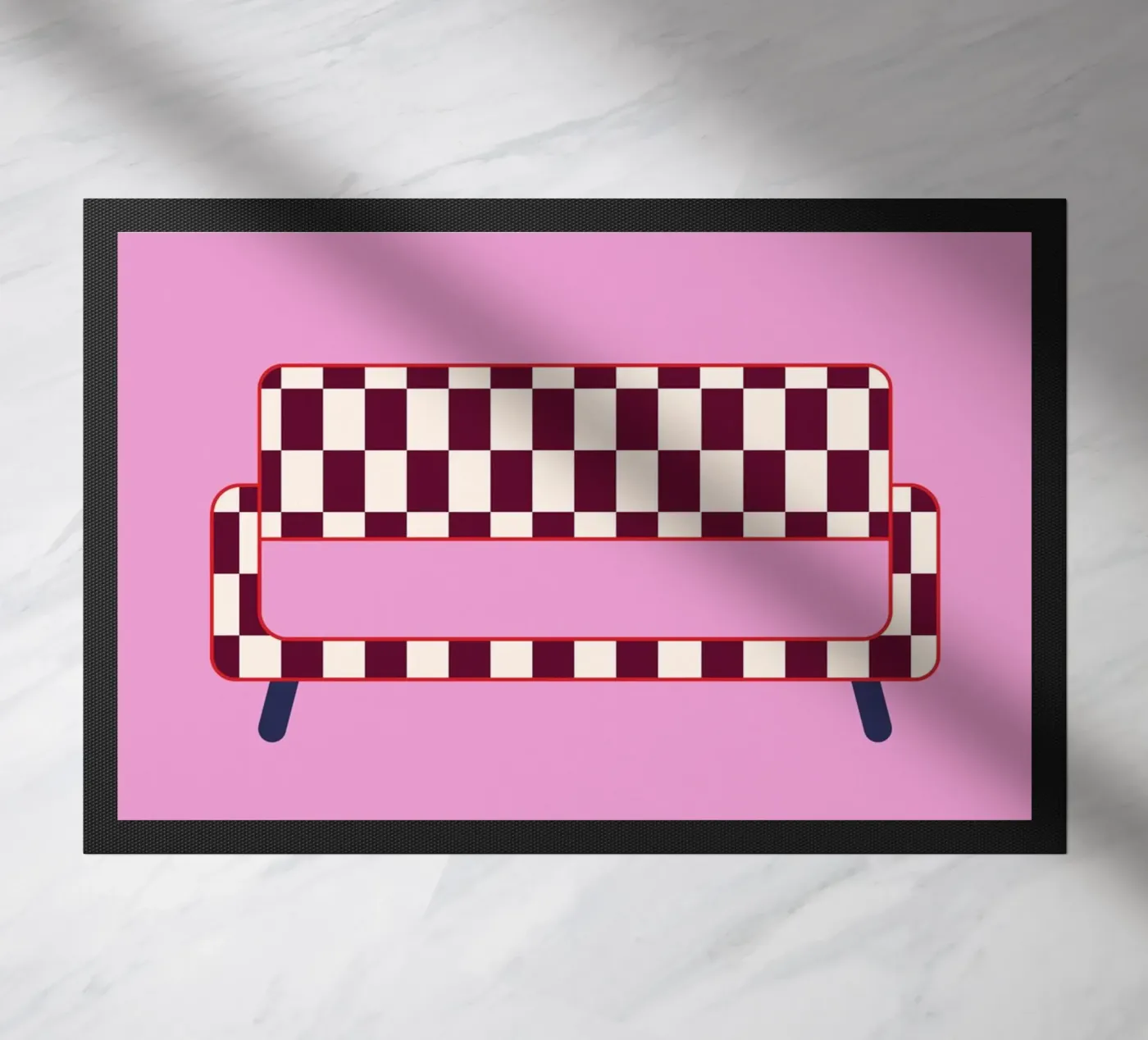 Checked Sofa Fußmatte von janamossmann