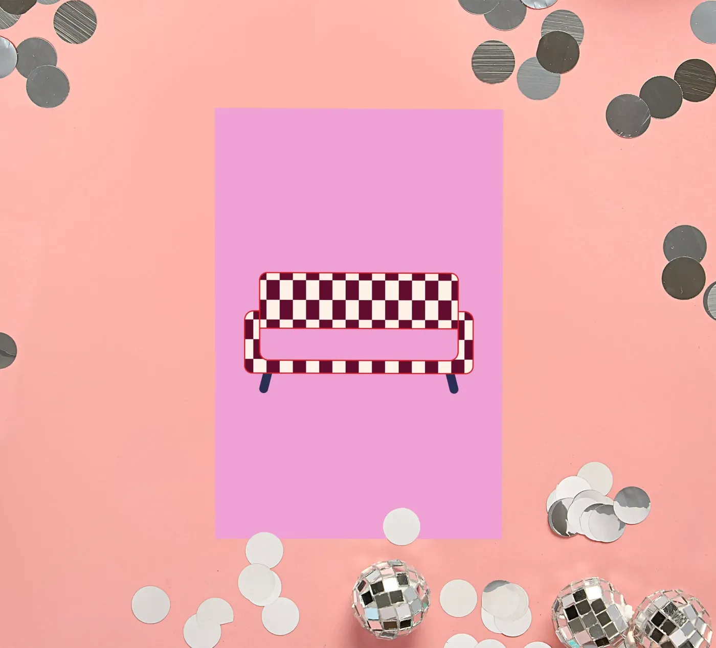 Checked Sofa sticker van janamossmann