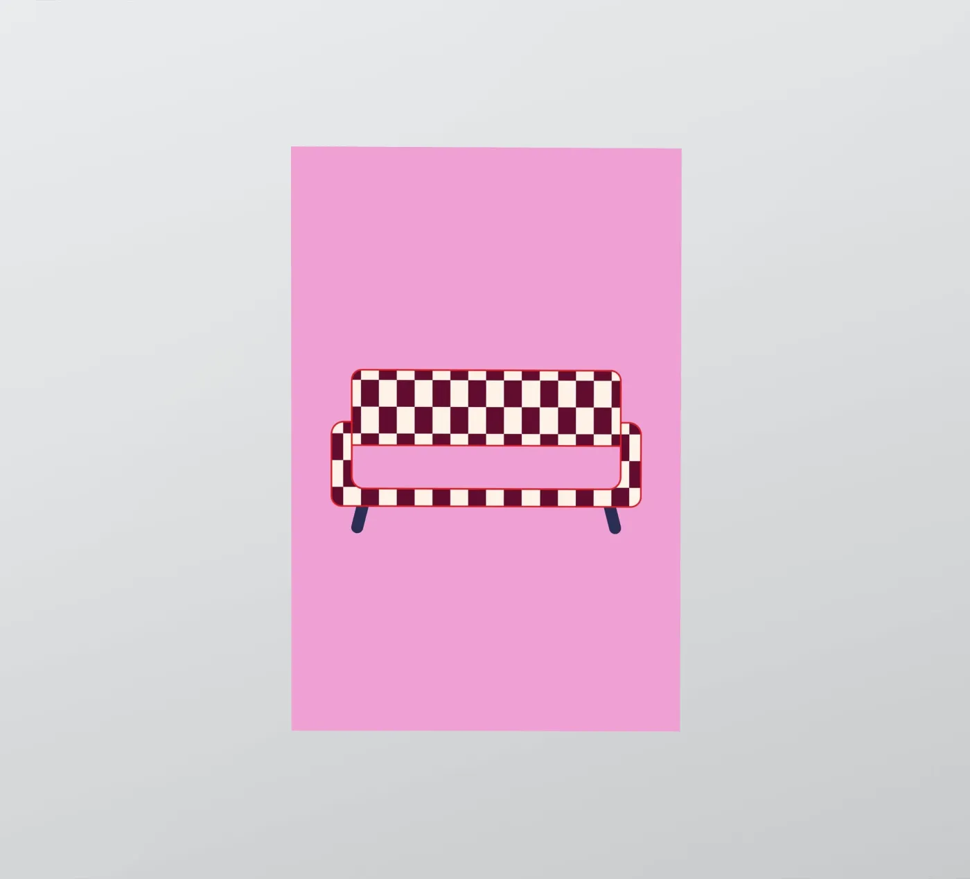 Checked Sofa sticker van janamossmann