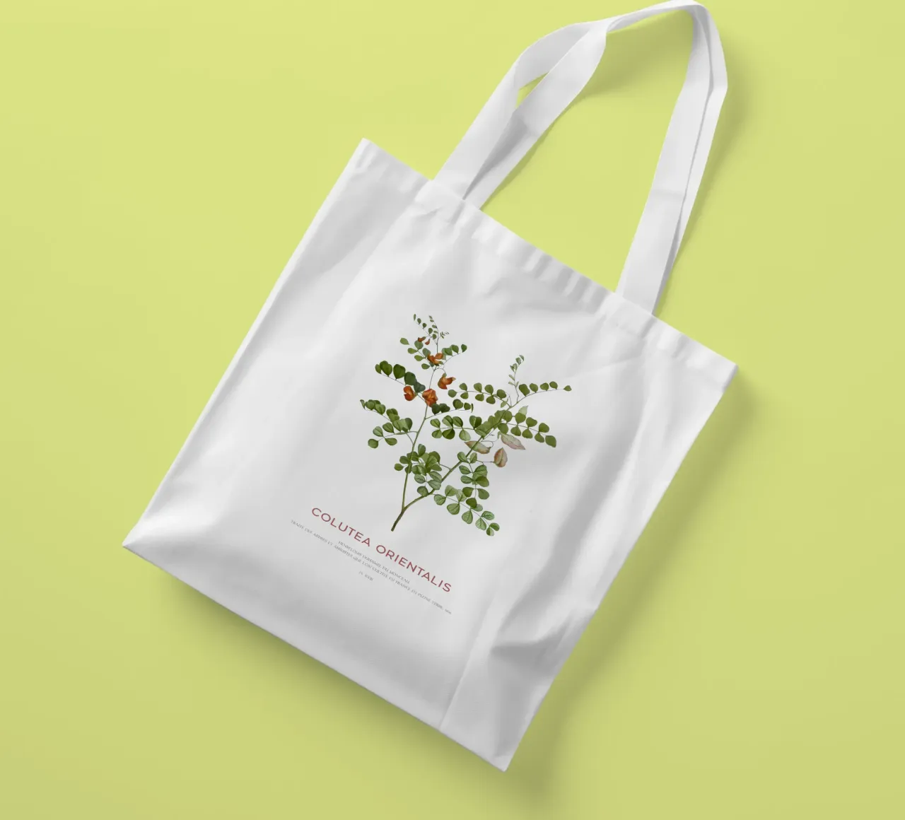 Senna a vescica macchiata di sangue o Colutea Orientalis borsa in juta da Vintagrafica