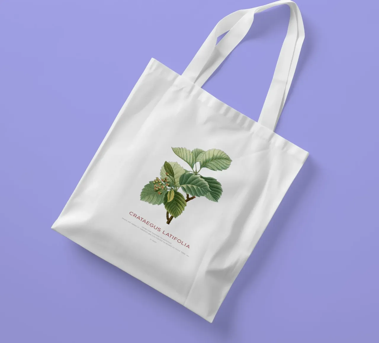 Crataegus Latifolia o biancospino a foglia larga borsa in juta da Vintagrafica