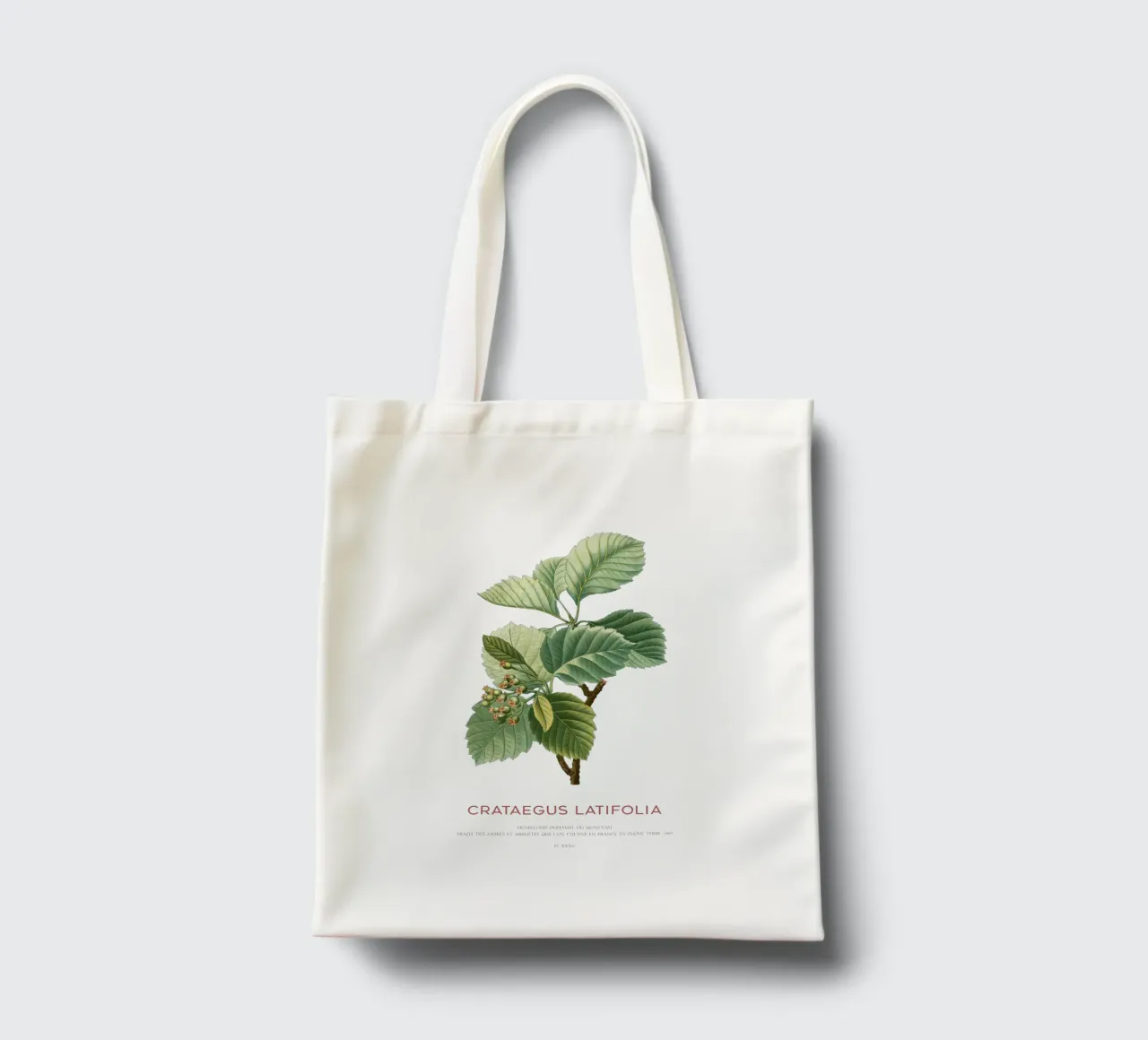 Crataegus Latifolia o biancospino a foglia larga borsa in juta da Vintagrafica