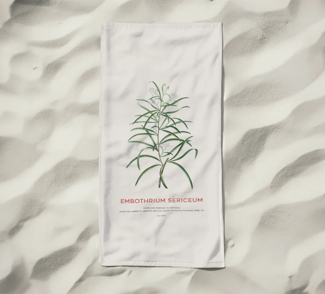 Fiore di ragno rosa o Embothrium Sericeum telo mare da Vintagrafica