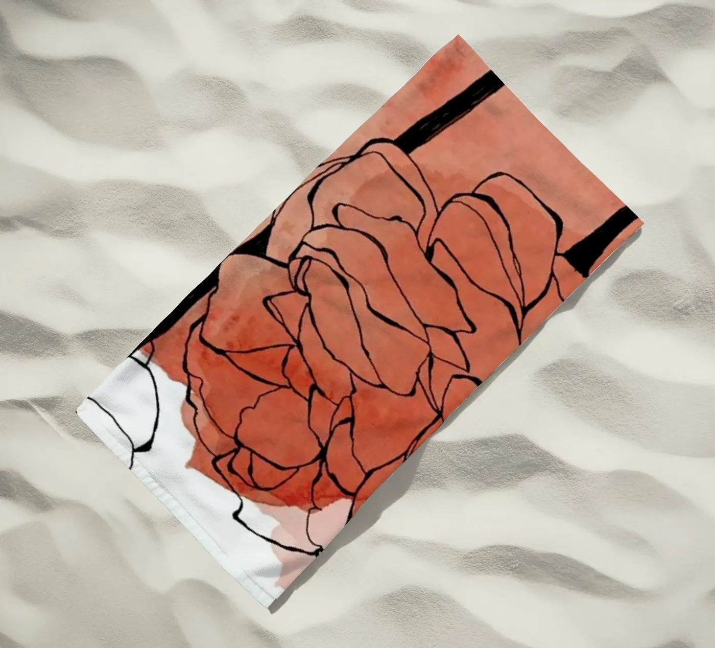 Ranunculus beach towel by Morgan Kendall