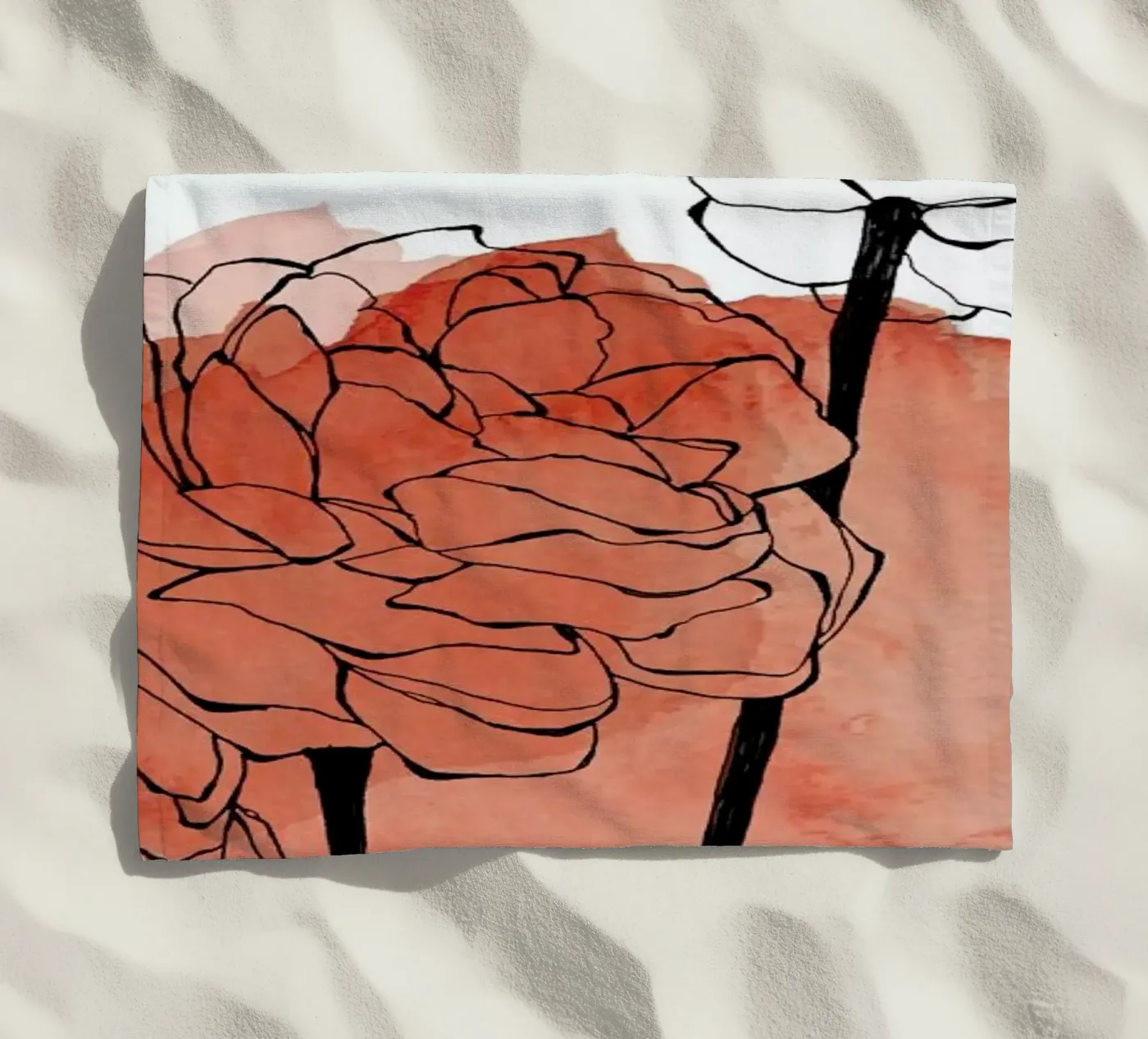Ranunculus beach towel by Morgan Kendall