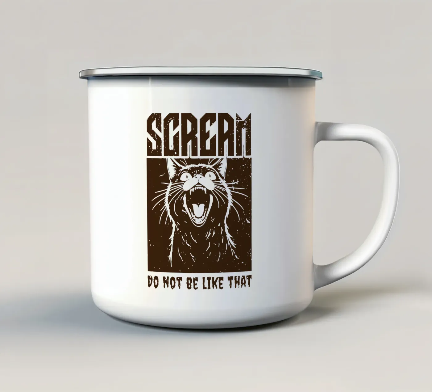 SCREAM enamel mug by Gunawan Rb