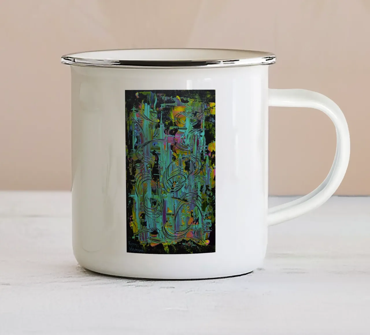 IDEAL GIFT 15 tazza in smalto da Thierry Vobmann Abstract painting