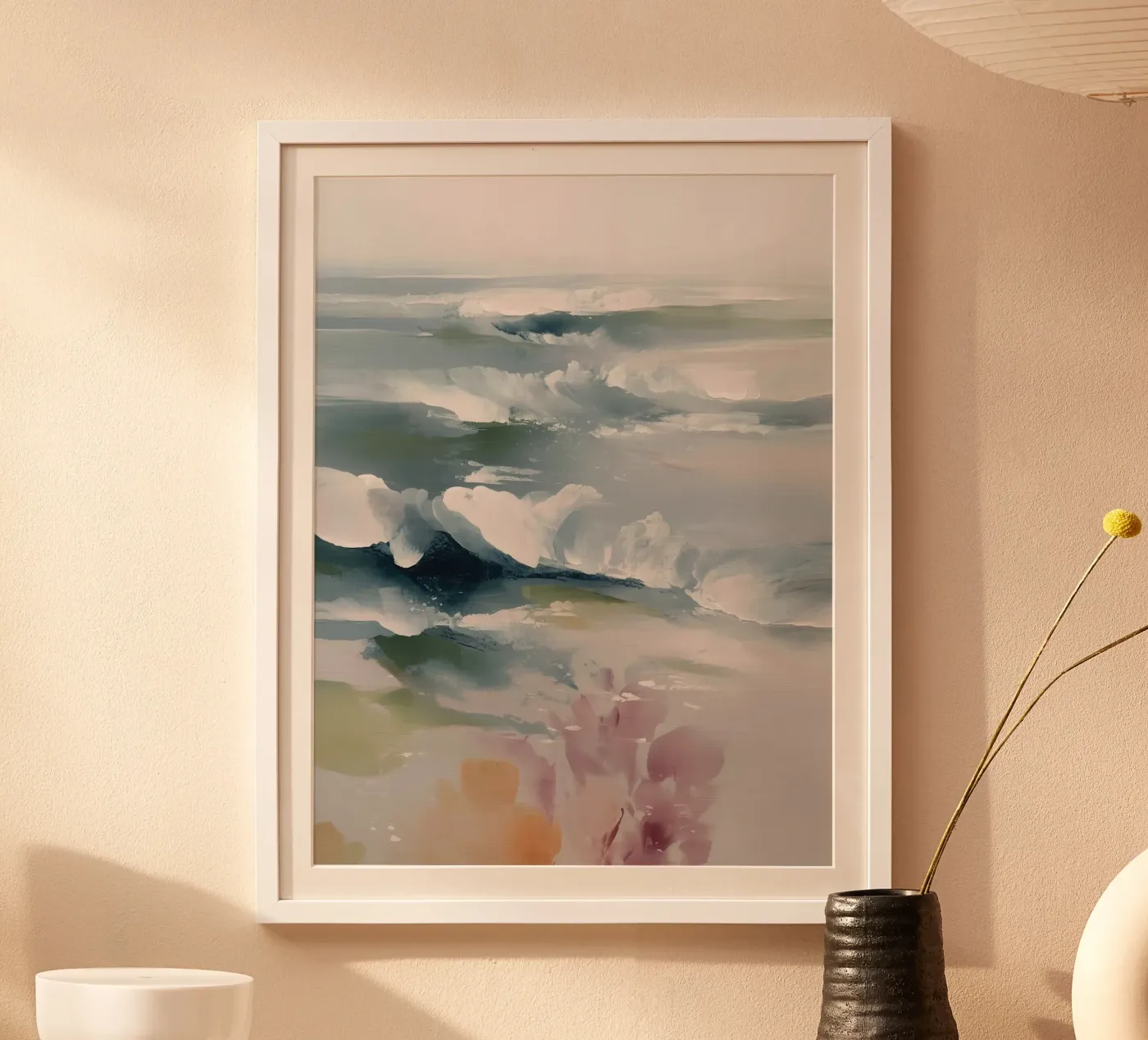 Soft Abstract Ocean Waves poster by Hazia