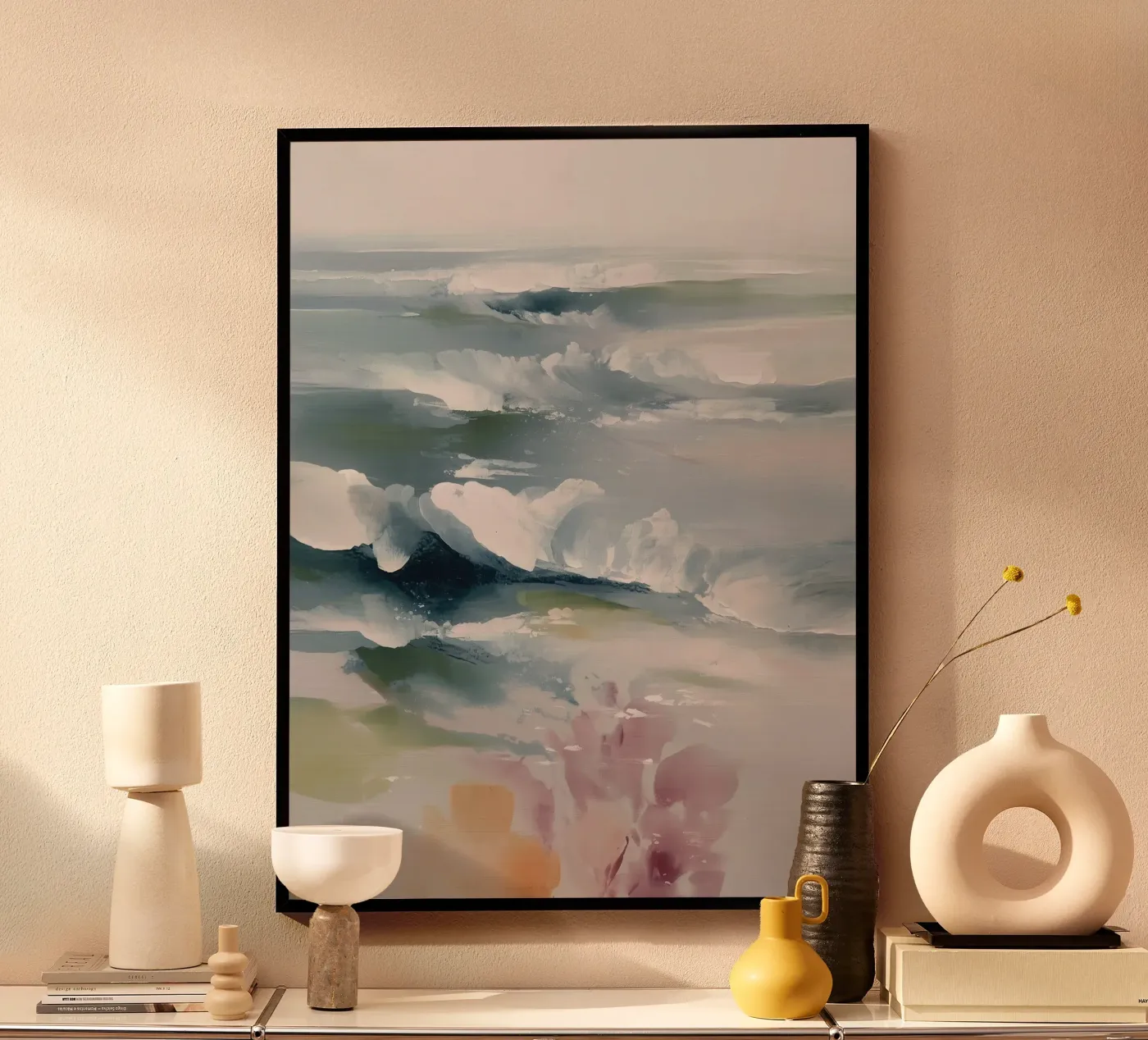 Soft Abstract Ocean Waves poster by Hazia