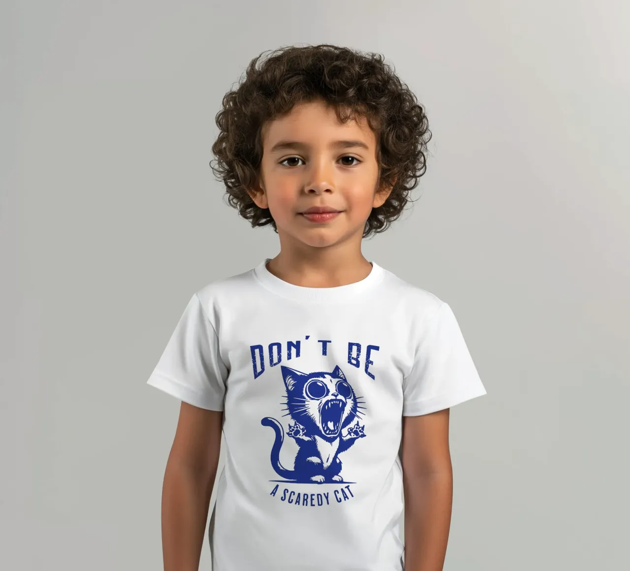 Don't Be a Scaredy Cat kids t-shirt by Gunawan Rb