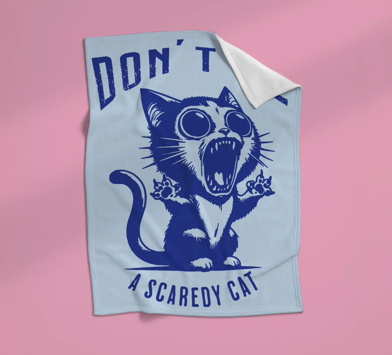 Don't Be a Scaredy Cat fleece blanket by Gunawan Rb
