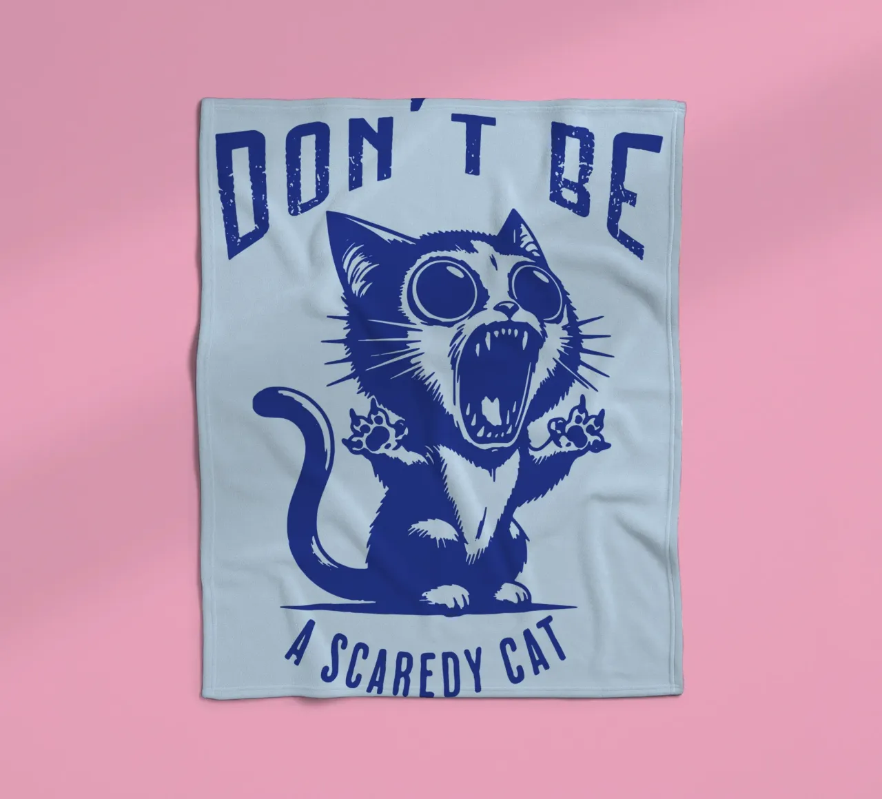 Don't Be a Scaredy Cat fleece blanket by Gunawan Rb