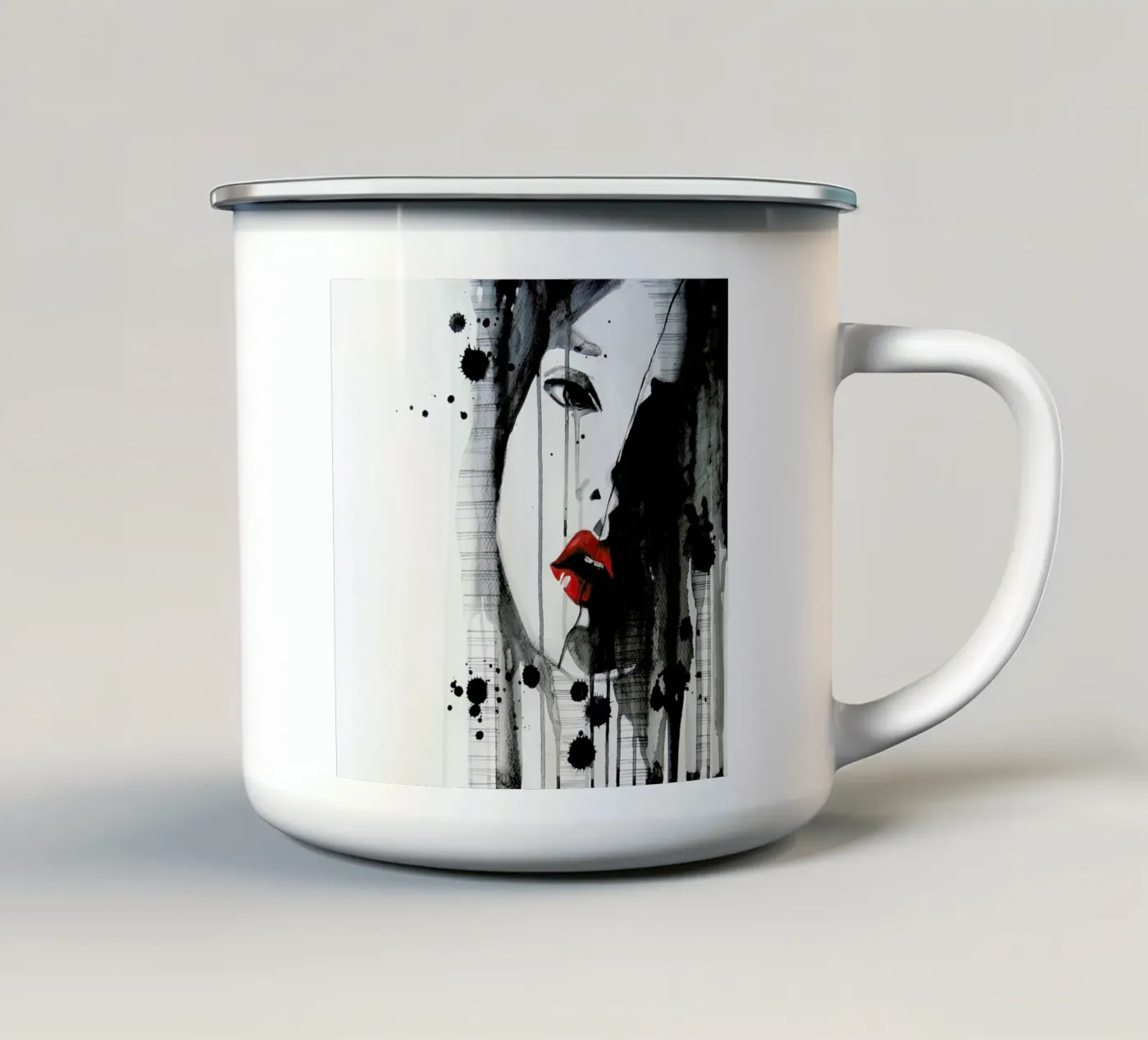 Doubt enamel mug by Rebekka