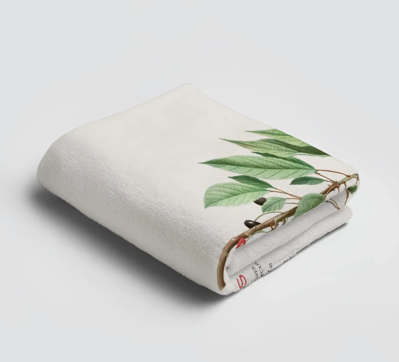 Wildkirsche oder Cerasus Avium Handtuch von Vintagrafica