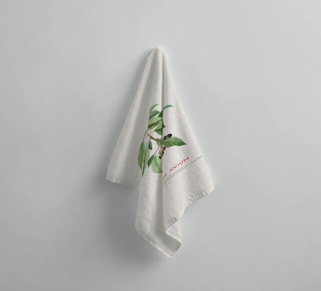Wildkirsche oder Cerasus Avium Handtuch von Vintagrafica
