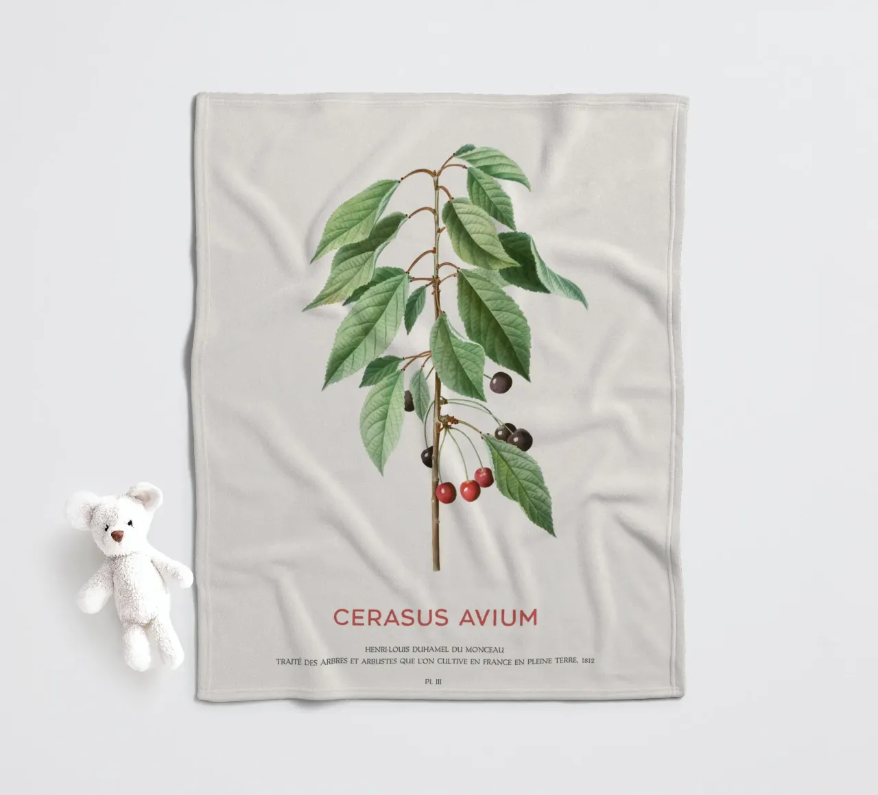 Wildkirsche oder Cerasus Avium Fleecedecke von Vintagrafica