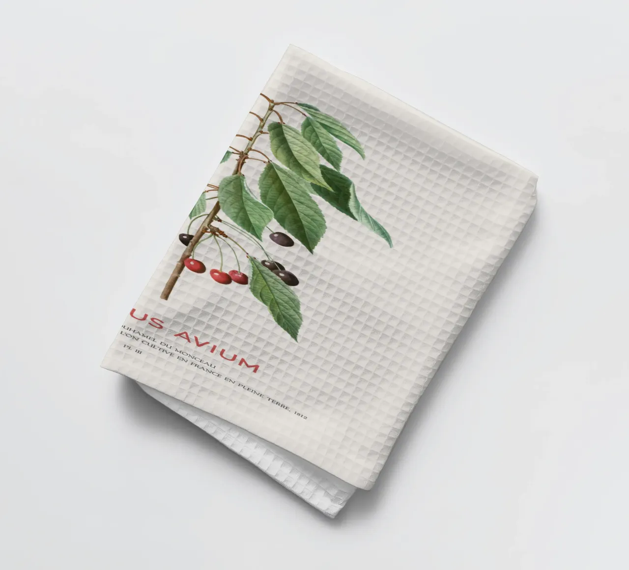 Wildkirsche oder Cerasus Avium Geschirrtuch von Vintagrafica
