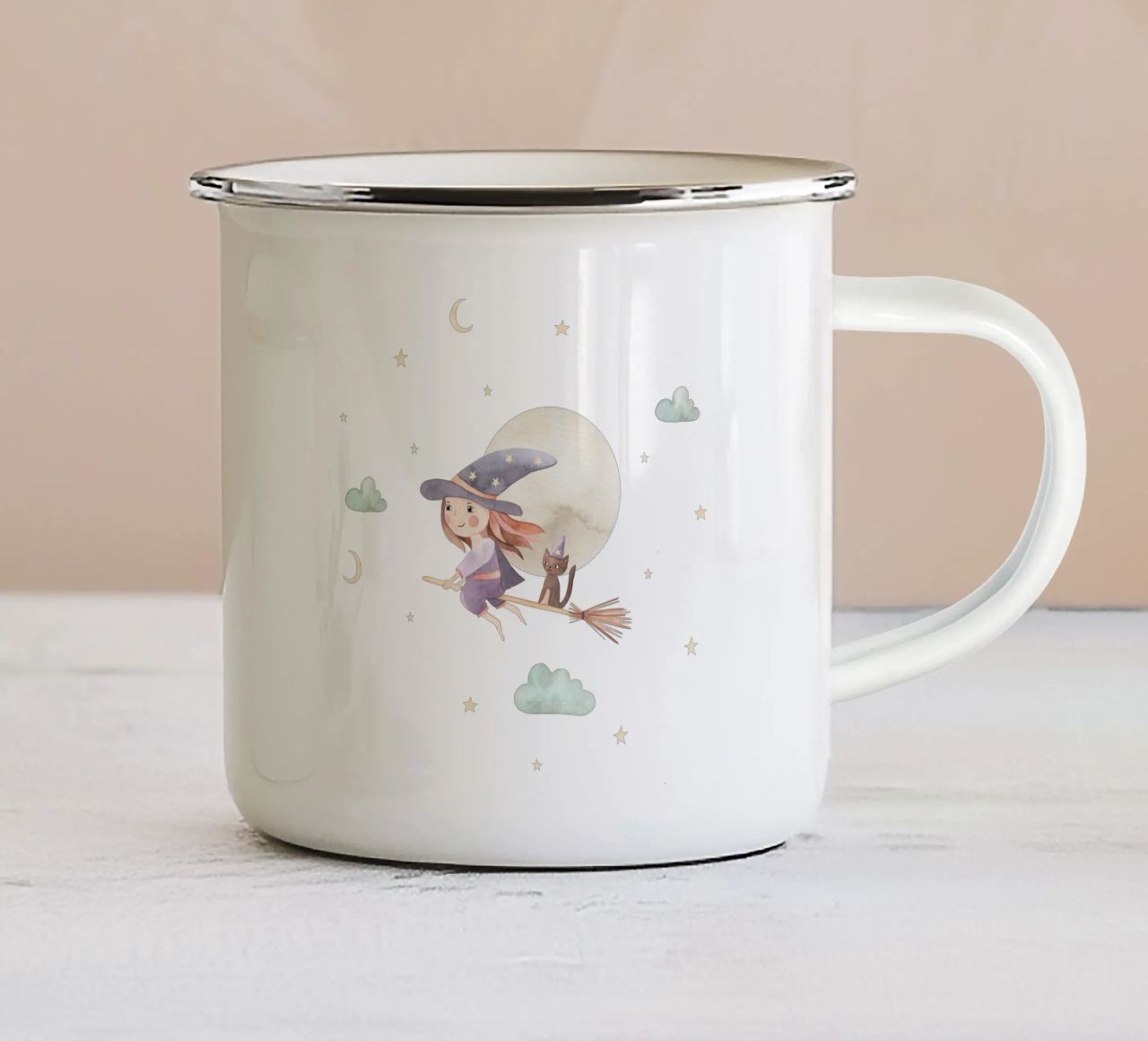 Piccola strega tazza in smalto da Sabrina Ziegenhorn