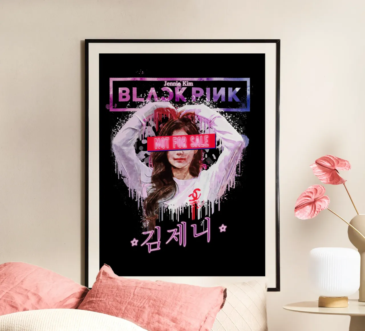 Jennie kim Non in vendita poster con telaio in plastica da Gunawan Rb