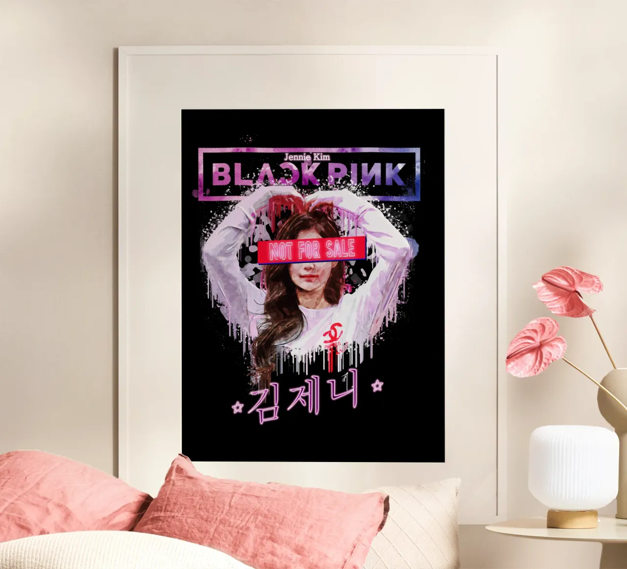 Jennie kim Non in vendita poster con telaio in plastica da Gunawan Rb