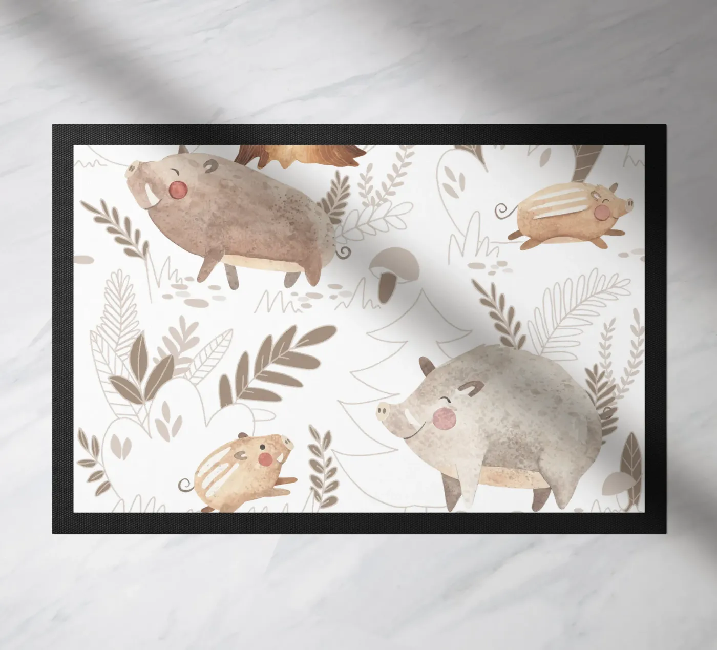 Wildschweine Fußmatte von Sabrina Ziegenhorn